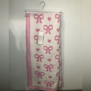 Cupcakes and Cashmere Coquette Pink Bow Kids Blanket NWT